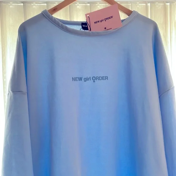 NWT New Girl Order sky blue OVERSIZED sweatshirt - Picture 4 of 4